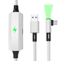 Câble de données de jeu de type C vers USB VR Link 3A Tresse de charge rapide blindée Port de charge séparé Indicateur LED Alimentation ininterrompue