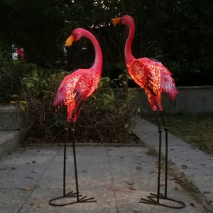 Éclairage solaire extérieur, artisanat en métal, flamant <span class=keywords><strong>rose</strong></span>, ornement de jardin - Product Image 4