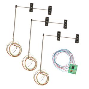 3 pezzi 70mm modello semaforo a 3 luci IP65 giallo LED luci solari in alluminio e materiale PC per il controllo del traffico - Product Image 1