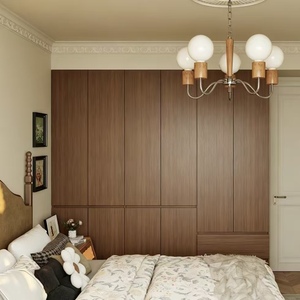 Armario de dormitorio BALOM de madera de nogal, armario de dormitorio de madera maciza y MDF de gran capacidad, listo para ensamblar, OEM - Product Image 2