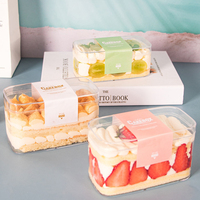 Vente en gros de contenants à dessert transparents en plastique rigide, boîte à gâteau en plastique PS avec couvercle