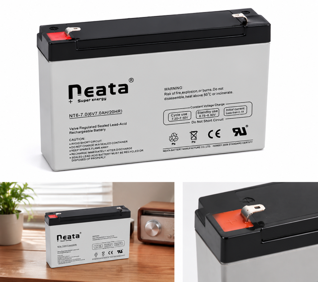 Neata Compact Rechargeable Battery Pack 6V 7Ah Full Series Optional VRLA Lead Acid Battery