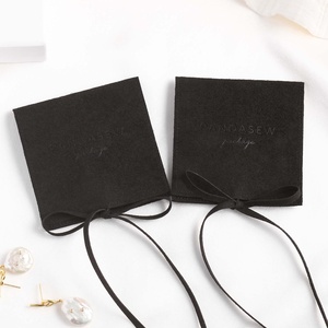 PandaSew Black Custom Jewelry Pouches Personalized Logo <b>Envelope</b> Bags Microfiber Jewelry Packaging Pouch - Product Image 4