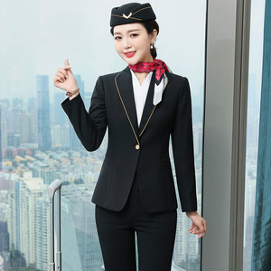 2023 Individuelle modische neue Flugzeug-<span class=keywords><strong>Pilot</strong></span>-Stewardess-Hotelmannschaft Flugbegleitungs-Fluglinienuniformen - Product Image 2