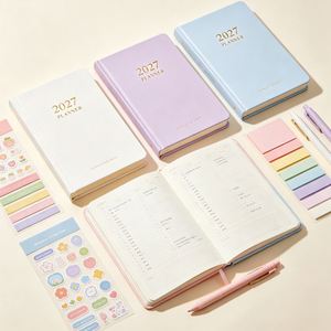 Custom Logo PU Leather Weekly Planner Notebook A5 Personalized <b>Diary</b> Printing Bulk Stationery Supplier - Product Image 1