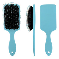 Brosse carrée démêlante à palette avec marque privée personnalisée brosse d'extension de cheveux en poils de sanglier mélangés avec coussin d'air en caoutchouc pour perruques