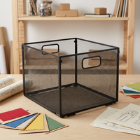 Plateau de rangement multifonctionnel pour documents de bureau et de maison, organiseur de bureau pliable en maille métallique, boîte aux lettres, étagère en fer