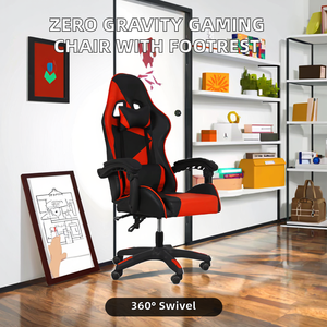Fauteuil de jeu Dilibee G8001FE Zero Gravity Cyber Cafe, chaise de bureau inclinable pas chère pour PC, avec repose-pieds, en cuir PU doré, style exécutif - Product Image 2