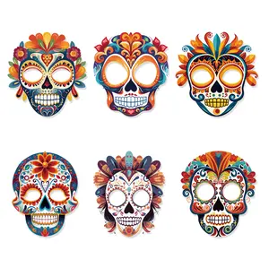 2023 Best-seller dia mexicano dos mortos eva flor máscara decorações do partido
