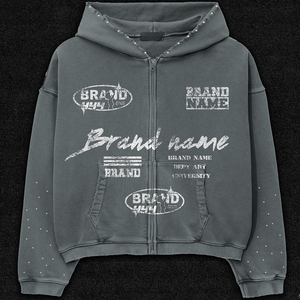 Full <b>Zip</b> Printed Hoodie for Urban Lifestyle Wear Men Graphic <b>Hooded</b> Sweatshirt Oversized <b>Zip</b> Up Hoodie for Casual Street Fashion - Product Image 2