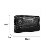 Pochette en cuir pour homme, sac à main en cuir tendance, pochette décontractée grande capacité, pochette d'affaires pour homme