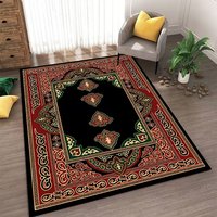 Tapis de prière islamique antidérapant en polyester, à rayures sculptées, pour minorités, vente directe usine