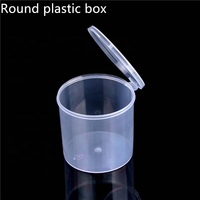 Boîte de rangement en plastique recyclable de petite taille, cylindrique, pour bijoux et électronique, avec couvercle