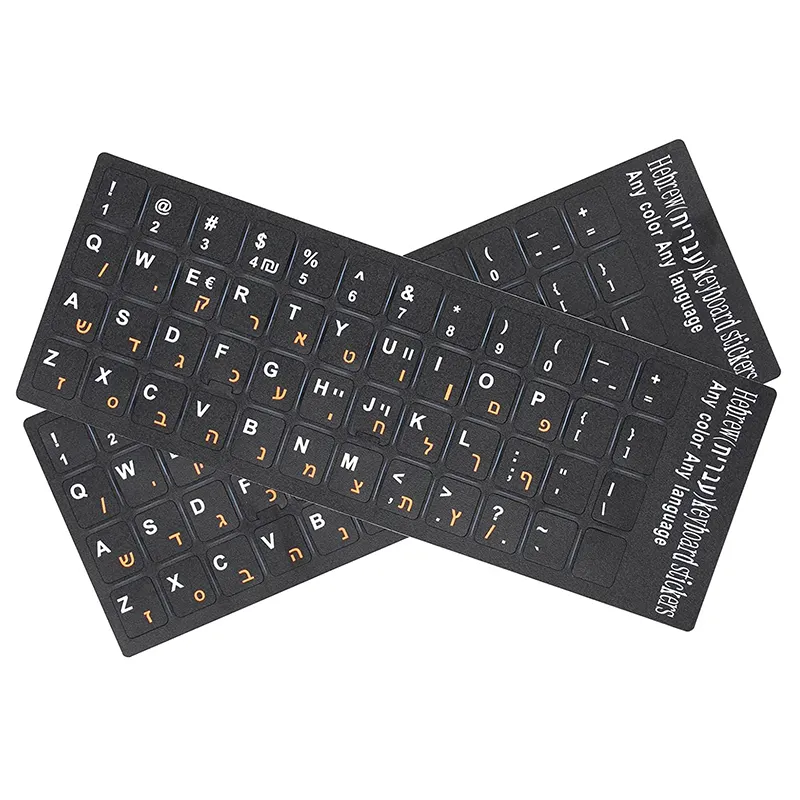 Custom PVC Printed Language Keyboard Label Arabic Sticker Transparent Russian Azerty Keyboard Shortcuts Stickers