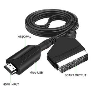 SCART ไปยังสายแปลง HDM1 720p/1080p สวิตช์ SCART in <span class=keywords><strong>HD</strong></span> OUT Video Audio Converter Adapter สำหรับ <span class=keywords><strong>Sky</strong></span> <span class=keywords><strong>Box</strong></span> STB Plug - Product Image 2