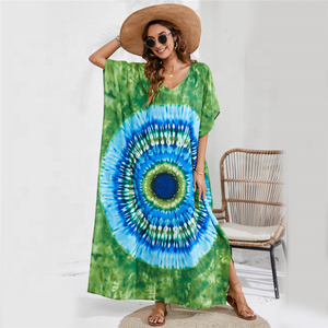 Assez de stock 2024 New Summer Bikini Cover Up Manches courtes Robes paréo de plage avec 38 motifs imprimés - Product Image 1