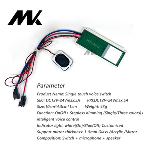 Interruptor de sensor táctil de 12V con idioma personalizado, atenuador LED inteligente, luz de Control de voz CCT para espejo Led de baño - Product Image 4