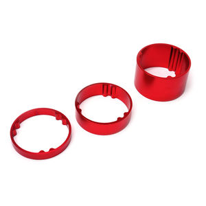 Entretoises de casque en aluminium anodisé rouge en gros-rondelles de fourche de vélo de précision pour réglage de la hauteur du casque de vélo OEM - Product Image 2