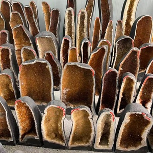 Cristalli di Quarzo Citrino Naturale all'Ingrosso, Geodi, <span class=keywords><strong>Ametista</strong></span> Grezza del Brasile, Cluster di Pietre Grezze con Foro, Sacchetto di Cristalli per la Guarigione - Product Image 4