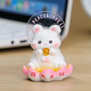 Estatuas de Resina de Animales Adorables con Base de Loto, Decoración para el Hogar, Regalo, Artesanía Artística - Product Image 4