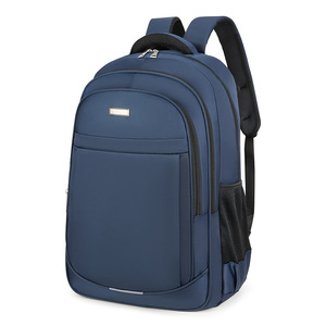 Laptop <b>Backpack</b> 16 Inch Water Resistant Male College <b>Student</b> Business Travel Bag Blue Solid Color Shoulder Straps - Product Image 1