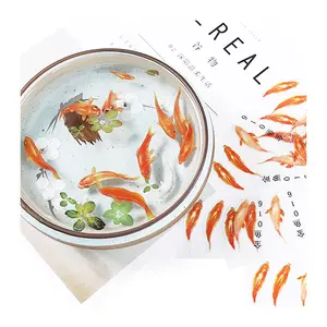 XINCHOUT 3D Fish Stickers Resin Koi Fish Painting Sticker, Decorative Goldfish Decal DIY Fish Mold ,Koi Pond Clear Film Filling