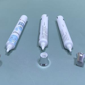 White Pharmaceutical-Grade <b>Plastic</b> Squeeze <b>Tube</b> with Silver Electroplated Screw Cap - Product Image 2