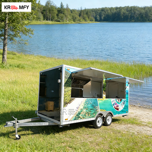 Remorque de restauration mobile en fibre de verre entièrement équipée et remorquable, avec service de hot-dogs, pizzas, snacks et frites - Product Image 1