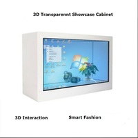 Vitrine de bijoux Affichage publicitaire 3D LCD transparent Signalisation du lecteur multimédia avec écran tactile interactif