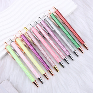 Penna a Sfera Retrattile Creativa in Pelle PU Lucida con Polvere Dorata, Regalo <span class=keywords><strong>di</strong></span> Cancelleria per Studenti, Vendita all'Ingrosso - Product Image 3