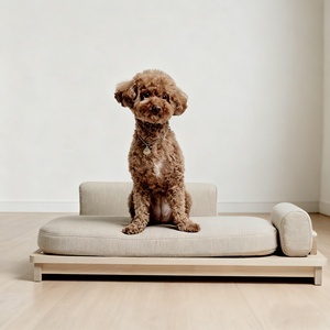 Cao Cấp Cổ Điển Vật Nuôi Sofa Giường Cơ Sở Bằng Gỗ Con Chó Nhỏ Có Thể Tháo Rời Bộ Nhớ Bọt Sang Trọng Hình Vuông Hình Dạng Động Vật Mô Hình Làm Chất Lượng Miếng Bọt Biển - Product Image 1