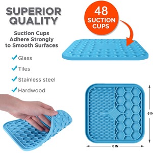 Hot Sell Custom Fixed Training Slow Feeder Pet Supplies Suction Wall Shower <b>Large</b> Blue Orange Silicone Dog Lick <b>Mat</b> Pad - Product Image 5
