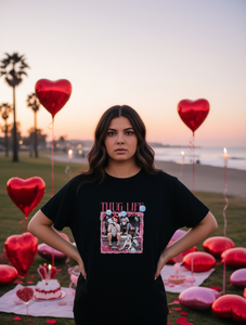 T-shirt da donna horror per San Valentino, retrò con Cupido che soffia bolle, a maniche corte, vestibilità ampia, casual, per tutti i giorni, feste, spiaggia, gite. - Product Image 2