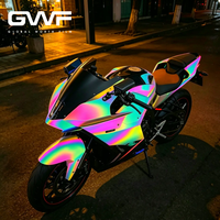 Film Caméléon Arc-en-ciel Coloré Prisme PET Vinyle Holographique Film de Recouvrement pour Voiture Décoration de Carrosserie Arc-en-ciel Autocollant Chrome Décalcomanie