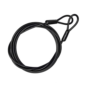 <span class=keywords><strong>Câble</strong></span> de sécurité revêtu d'acier tressé de 3mm Serrure à bagages Voyage extérieur Double boucle <span class=keywords><strong>Câble</strong></span> métallique Service de coupe <span class=keywords><strong>Câble</strong></span> de sécurité sécurisé - Product Image 5