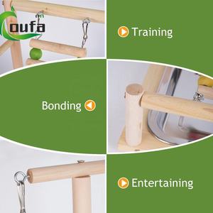 <span class=keywords><strong>Pet</strong></span> papağan ahşap kuş interaktif oyun <span class=keywords><strong>stand</strong></span>ı oyun alanı oyuncak kuş levrek spor oyun parkı merdiven besleyici bardaklar ile - Product Image 4