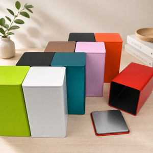 Ready Stock Tall Square Multi‑Color <b>Tin</b> Canister Food Grade Airtight Metal <b>Tin</b> Box For Tea Coffee Spice Dry Food Gift <b>Storage</b> - Product Image 1
