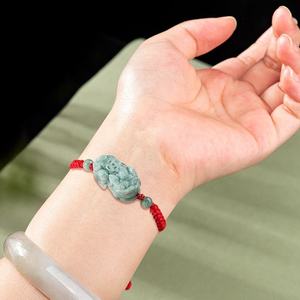 Bracelet en Jade Ajustable Pixiu en Jadeite Naturelle, Tressage Haut de Gamme, pour Hommes et Femmes, Vente en Gros SL22 - Product Image 5