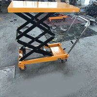 Table élévatrice à ciseaux hydraulique manuelle portable pour chariot élévateur, 2 tonnes, hauteur de levage de 0,72 à 1,7 m, hauteur de fourche de 80 mm, petite plateforme