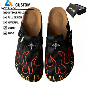 Mules en daim personnalisées pour hommes, confortables, en cuir souple avec soutien de la voûte plantaire, style Flame Mules - Product Image 1