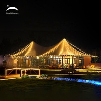 Tente de glamping de luxe Starwild pour l'extérieur, multi-vaisseaux, isolée, en verre, écologique, pour complexe hôtelier, safari, réception, événement, restaurant