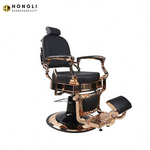 Chaise de Salon en cuir moderne haut de gamme luxe beauté barbier hommes chaise de cheveux or hauteur réglable meubles élégants pour la maison - Product Image 1