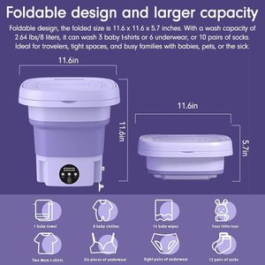 8L Capacity Portable Folding <b>Washing</b> <b>Machine</b> With 3 Modes Deep Cleaning for Underwear Portable <b>Washing</b> <b>Machine</b> Folding 8L <b>Mini</b> W - Product Image 2