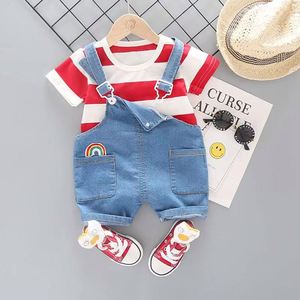 Vêtements pour enfants, garçons, vêtements décontractés pour enfants, combinaison en jean, ensemble de vêtements à assortir, ensembles de 2 pièces - Product Image 2