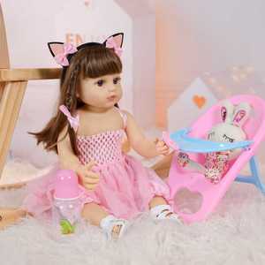 Bambola Realistica in PVC Morbido da 55 cm, Bambola Comfort da 22 Pollici per Bambine dai 4-6 Anni, Ottimo Regalo - Product Image 4