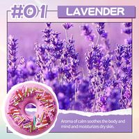 SADOER Bombe de bain Macaron Donut 100g, boule effervescente végane pour spa au parfum doux de lavande, OEM, marque privée, faible MOQ