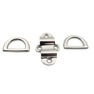 Poignée de bateau Zhibo en acier inoxydable, double boucle en D, polie miroir, avec plaque de fixation, anneaux en D pour la coque de yacht - Product Image 5