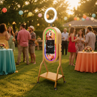 Photomaton portable pour mariage et fêtes, logiciel gratuit, éclairage RGB, impression instantanée, écran tactile 43 pouces, machine photo miroir