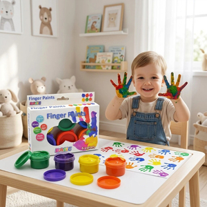 Peintures à doigts lavables pour enfants, 6 <span class=keywords><strong>couleurs</strong></span>, 30 ml, non toxiques, pour <span class=keywords><strong>l</strong></span>'art <span class=keywords><strong>des</strong></span> tout-petits, vente en gros, prix d'usine, faciles à laver, sans danger pour la peau, apprentissage précoce - Product Image 1