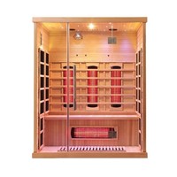 Sauna Inframerah Merah Mewah untuk 3 Orang dan Ruang Uap di Dalam Ruangan